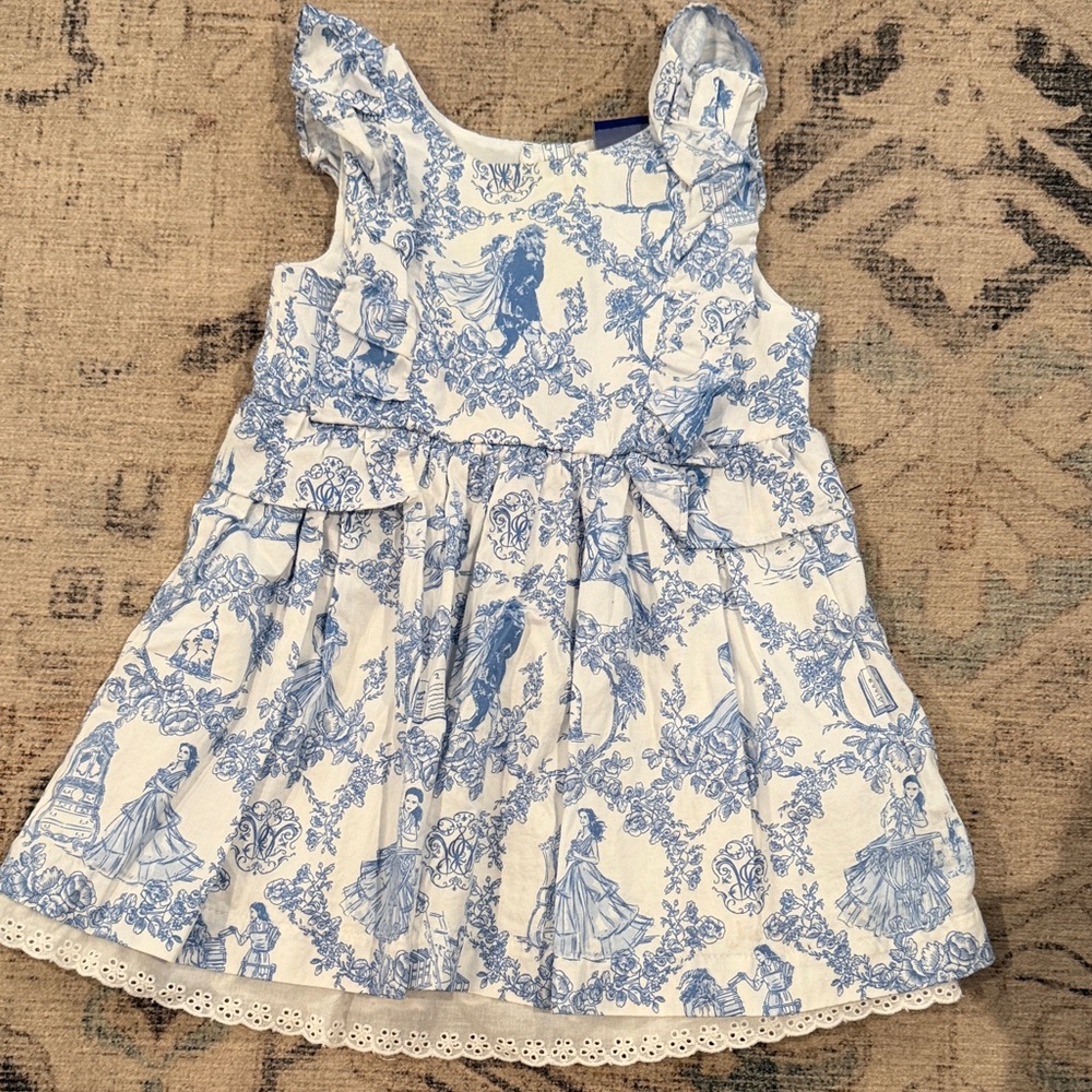 Disney beauty and the beast Blue and White Floral Dress